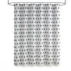 72-inch White Polyester Fabric Shower Curtain with Black Pom Pom Polka Dots