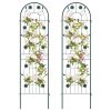 Set of 2- Outdoor 6-ft Galvanized Steel Garden Trellis in Green Metal Finish