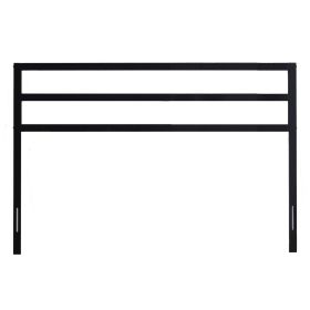 Queen size Modern Slatted Headboard in Matte Black Metal Finish