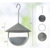 Small Hanging Bird Feeder with Metal Cone Rain Protector Top