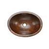 Oval Hammered Copper Bathroom Vessel Sink 17 x 12 inch