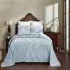 Queen size 100-Percent Cotton Chenille 3-Piece Coverlet Bedspread Set in Blue