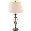 Traditional Bronze Metal Finish Table Lamp with Beige Linen Shade