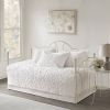 5-Piece Farmhouse Off-White Chenille Cotton Daybed Cover Bedding Set