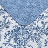 King size 3 Piece Bed-in-a-Bag Reversible Blue White Floral Cotton Quilt Set
